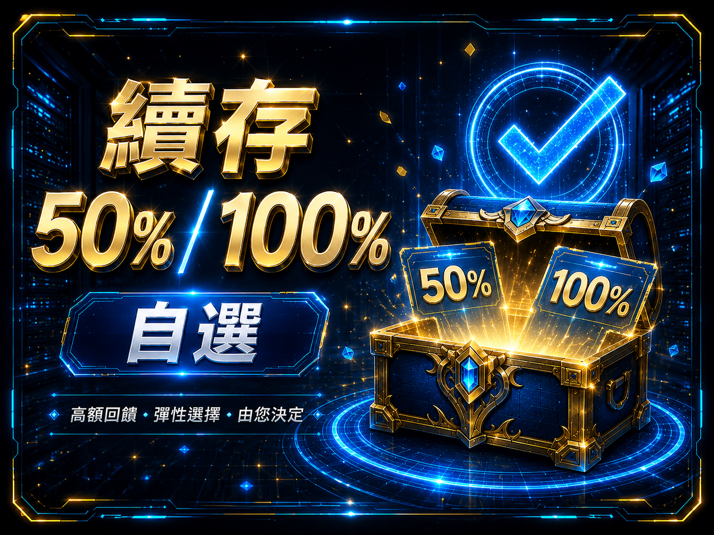 續存 50% / 100% 自選